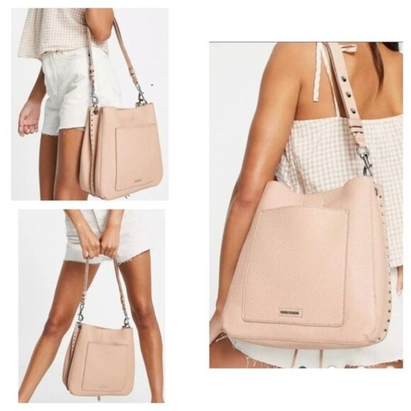 Rebecca Minkoff Bag DARREN DEERSKIN LEATHER SHOULDER Handbag Tote BLUSH WOMEN'S - Picture 1 of 15